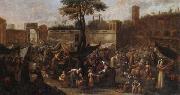 A market scene before the walls of a city, unknow artist